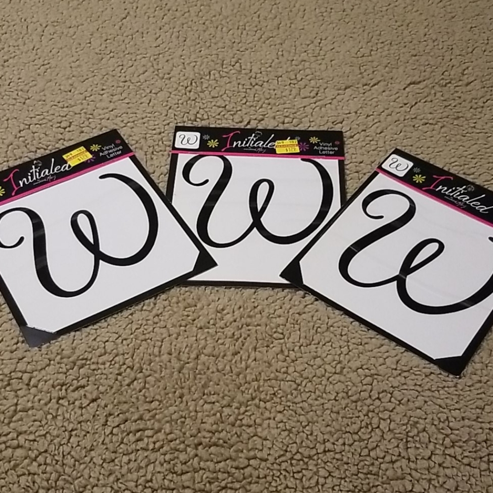 NWT "W" Initial stickers set of 3